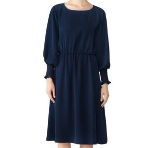 Jay Godfrey Navy Smock Sleeve Dress